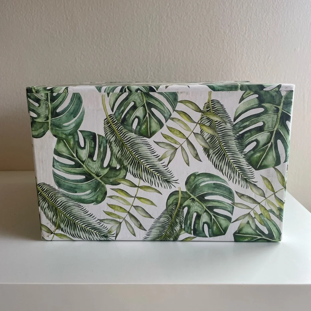 Tropical Leaf Print Storage Box